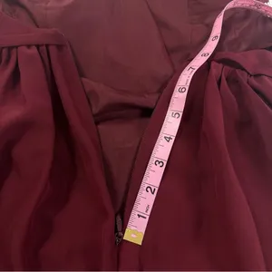 JJ's House Floor Length Bridesmaid Gown in Burgundy With Slit And Low Back Size 0 thumbnail 13