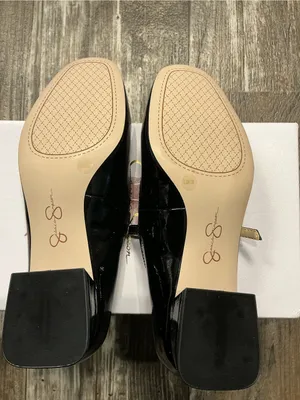 Jessica Simpson Black Patent Mary Jane Flats with Rhinestone Buckle Size 7.5 thumbnail 14