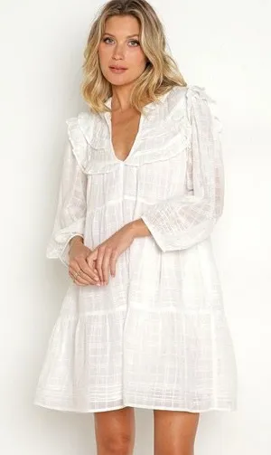 Cleobella Elliot ivory organic cotton mini dress thumbnail 1