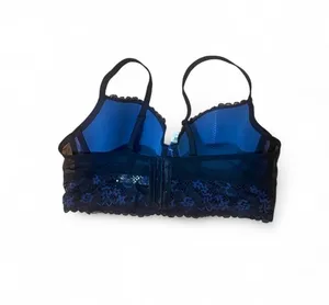 Adore Me Bra Sz 36DD Pacchi Black/Blue Lace Bralette Feminine Sexy Fairy thumbnail 2