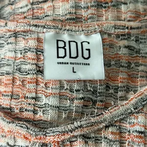 BDG Urban Outfitters Cutout Spacedye Orange and Gray Heather Sweater thumbnail 4