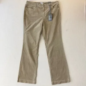 Chico's Vintage Cord Pant Womens 2 (US12/L) Almond Tan Corduroy Straight Leg NWT thumbnail 2