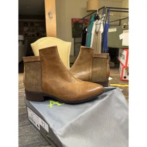 Antelope Carson‎ Bootie Size 37 US 6-7 Taupe Brown Metallic Insert Distressed thumbnail 3