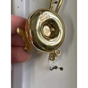 Disney Stitch Donut Floatie Spinner Keychain Charm Clip Gold Tone Sunglasses NEW thumbnail 3