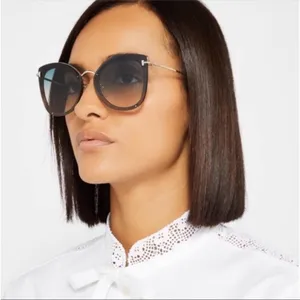 TOM FORD Charlotte Sunglasses Cat-Eye Brown Gold Tortoiseshell Gradient Lenses thumbnail 2