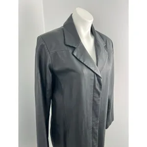 Bagatelle Vintage Genuine Leather Trench Peacoat Large Matrix Mob Wife thumbnail 2
