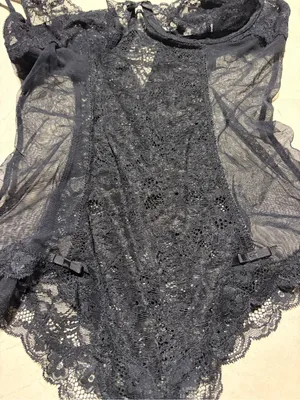 Victoria’s Secret y2k Black Lace Bodysuit Sheer Teddy 36C thumbnail 2