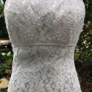 Glina David’s bridal floral lace beaded strapless wedding dress style s8551 sz 2 thumbnail 6