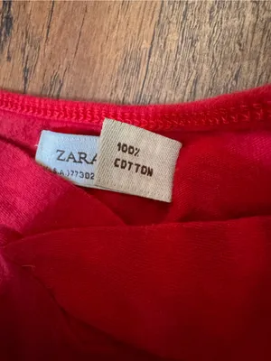 ZARA red cotton tank top, size M thumbnail 4