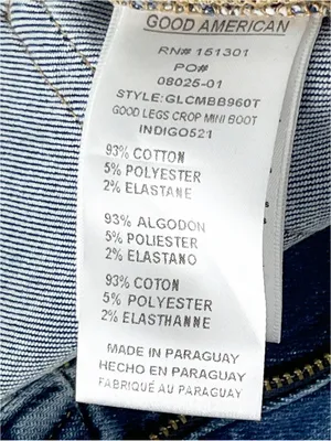 GOOD AMERICAN High Rise Distressed Good Leg Fray Hem Denim Jeans Size 31 thumbnail 4