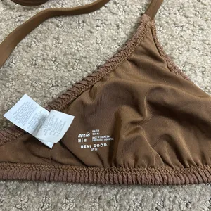 Aerie Women’s Medium Crinkle Halter Voop Bikini Top-Dark Brown thumbnail 5