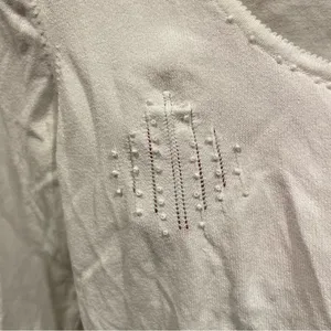 Vintage Y2K creamy white beaded trim Vertigo Paris stretchy cardigan sweater thumbnail 8