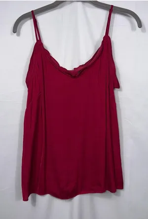 Vince Camuto Fuchsia Cold Shoulder Cami Blouse Size Small thumbnail 1