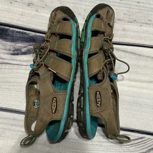 KEEN 'Clearwater CNX' Brown/Turquoise‎ Waterproof Hiking Water Sandals Sz 6 thumbnail 2