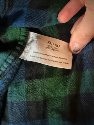 Eddie Bauer blue and green cotton flannel thumbnail 5