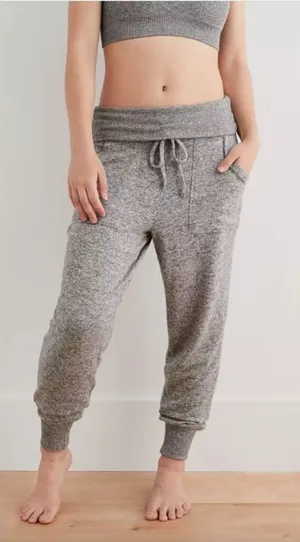 ✨Aerie Foldover Grey Sz Large Jogger✨ thumbnail 1