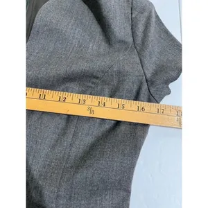 Ralph Lauren Grey Virgin Wool Blend Notched V-Neck Sheath Dress Size 4 thumbnail 8