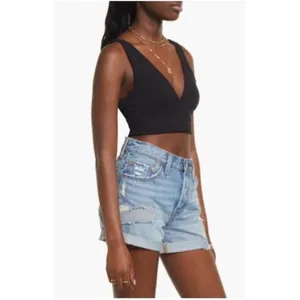 NWOT BP. V NECK Black Ribbed CROP TANK XL MSRP $25 thumbnail 5