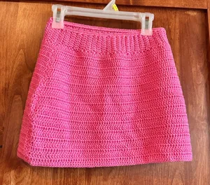 Peppermayo Island Sun Crochet Pink Mini Skirt XS/S Boho Beach Summer thumbnail 1