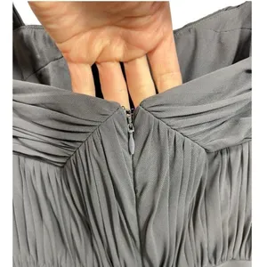 Vera Wang Charcoal Gray Ruched Bodice Chiffon Maxi Formal Dress Gown Size‎ 8 thumbnail 8