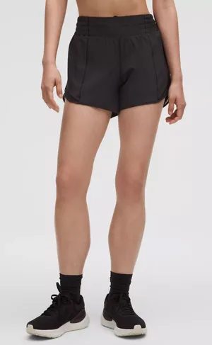 Lululemon Hotty Hot High Rise Lined Short 4" Long Black Athletic Gym Womens 4 thumbnail 1