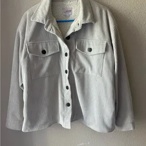 Ci Sono Light Beige Corduroy Button-Front Jacket thumbnail 2