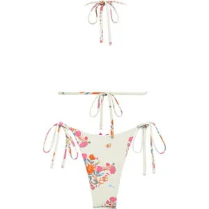 Seamoly LARGE Picot Trim Bow Halter Triangle String Tie Side Bikini Swimsuit NEW thumbnail 2