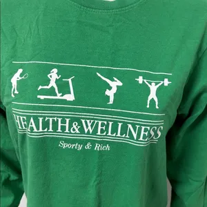 Sporty & Rich Health & Wellness Long Sleeve Jolly Green Tee Small thumbnail 5