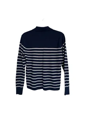 J.Crew Women’s Striped Merino Wool-blend Sweater-Polo Size S thumbnail 4