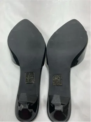 Womans Excellent Shmch Slip On Stiletto Mules Size 11 Black Open Pointed Toe thumbnail 6