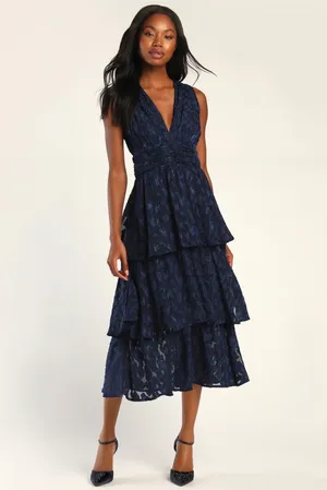 Lulus Navy blue midi dress thumbnail 3