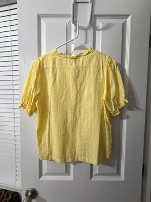 Loft Yellow Button Up Blouse thumbnail 3