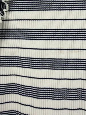 J. Crew Ruffle Sleeve Stripe Ribbed top size medium thumbnail 6