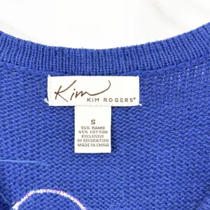 Kim Rogers Small Christmas Vest Holiday Ornament‎ Royal Blue Sweater Ugly 1707 thumbnail 8