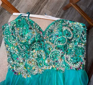Beaded A Line Formal/prom Strapless Dress thumbnail 2