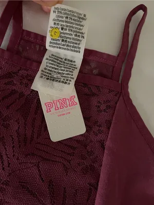 NWT Victoria's Secret PINK Deep Berry Halter Lace Bodysuit L thumbnail 10