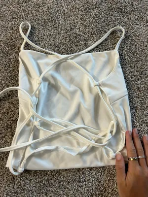 Open back tank top White thumbnail 3