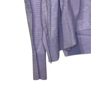 Gap Womens Sweater Open Cardigan Long Sleeve Lavender White Striped Slub Large thumbnail 4