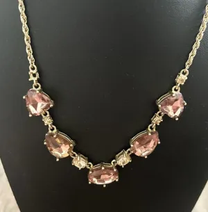 Amber Rhinestone Short Necklace for Women thumbnail 1