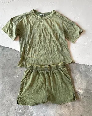 ZENANA Green Ombré Two Piece Casual Lounge Set Size Large thumbnail 1