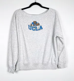 Hollister Women's UCLA Boat Neck Sweatshirt‎ Grey Sz XS thumbnail 1