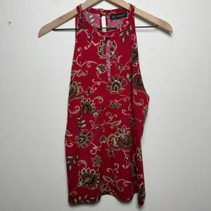 American Vintage VTG 90s Babydoll Whimsigoth Top XL Cherry Red Sequins Jacquard Asian Print Halte thumbnail 2