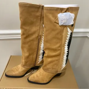 NWT Zodiac Western Boot Faux Suede Caramel size 7 thumbnail 10