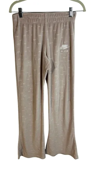 Nike Air Women's Velour Mid-Rise Sweatpants‎ Medium Flare Embossed Swoosh thumbnail 1