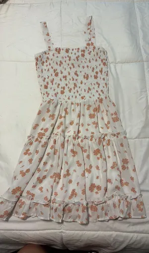 Jessica Simpson White dress with pink flowers thumbnail 2