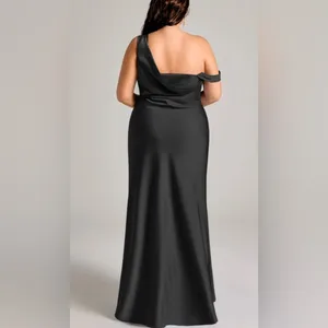 Azazie Madelyn Mermaid One Shoulder Convertible Dress Black Size 4 NWT thumbnail 4