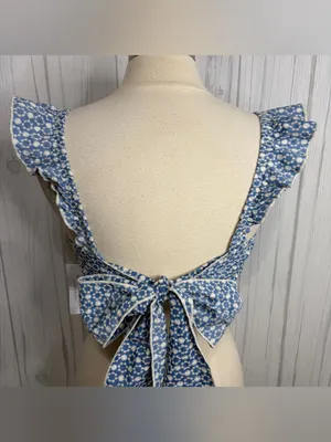 NWT‎ KIRIOUS Cottagecore Embroidered Ruffle Tie Back Crop Top, XL thumbnail 4