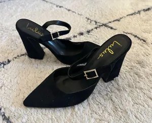 Lulus Black pump block heel thumbnail 1
