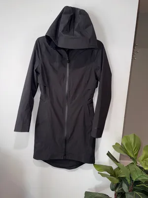 lululemon athletica Black Hooded Trench Coat thumbnail 4