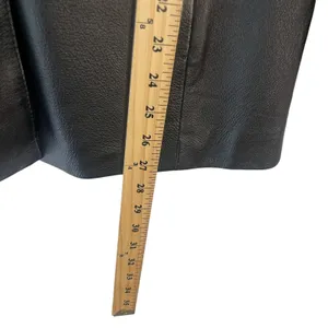 American Leather USA Vintage 90s Women's Size Large Black Button Up‎ Jacket Coat thumbnail 7